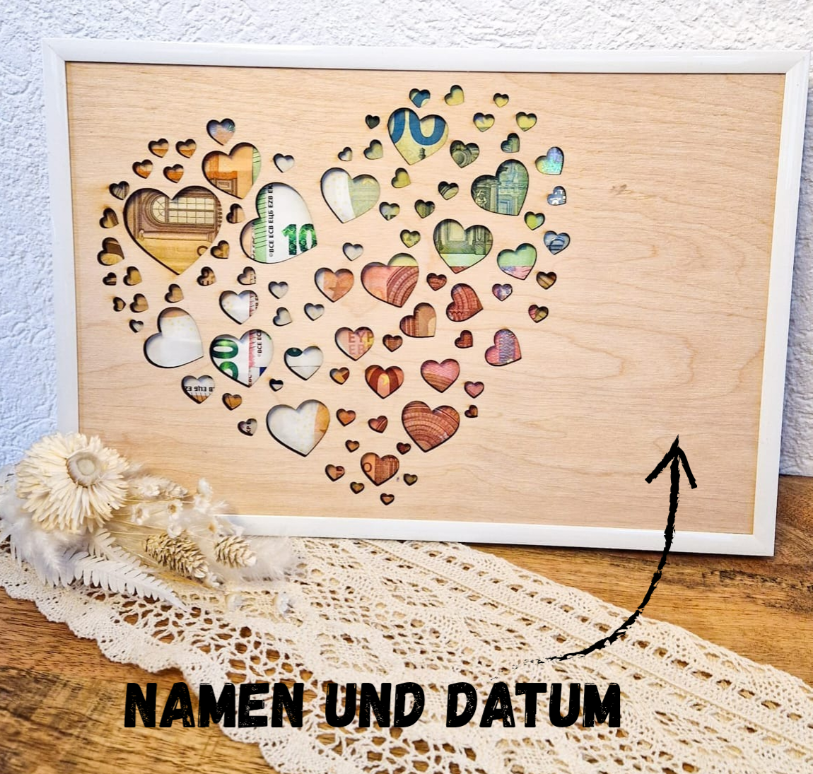 Hochzeitsgeschenk Bilderrahmen Geldgeschenk