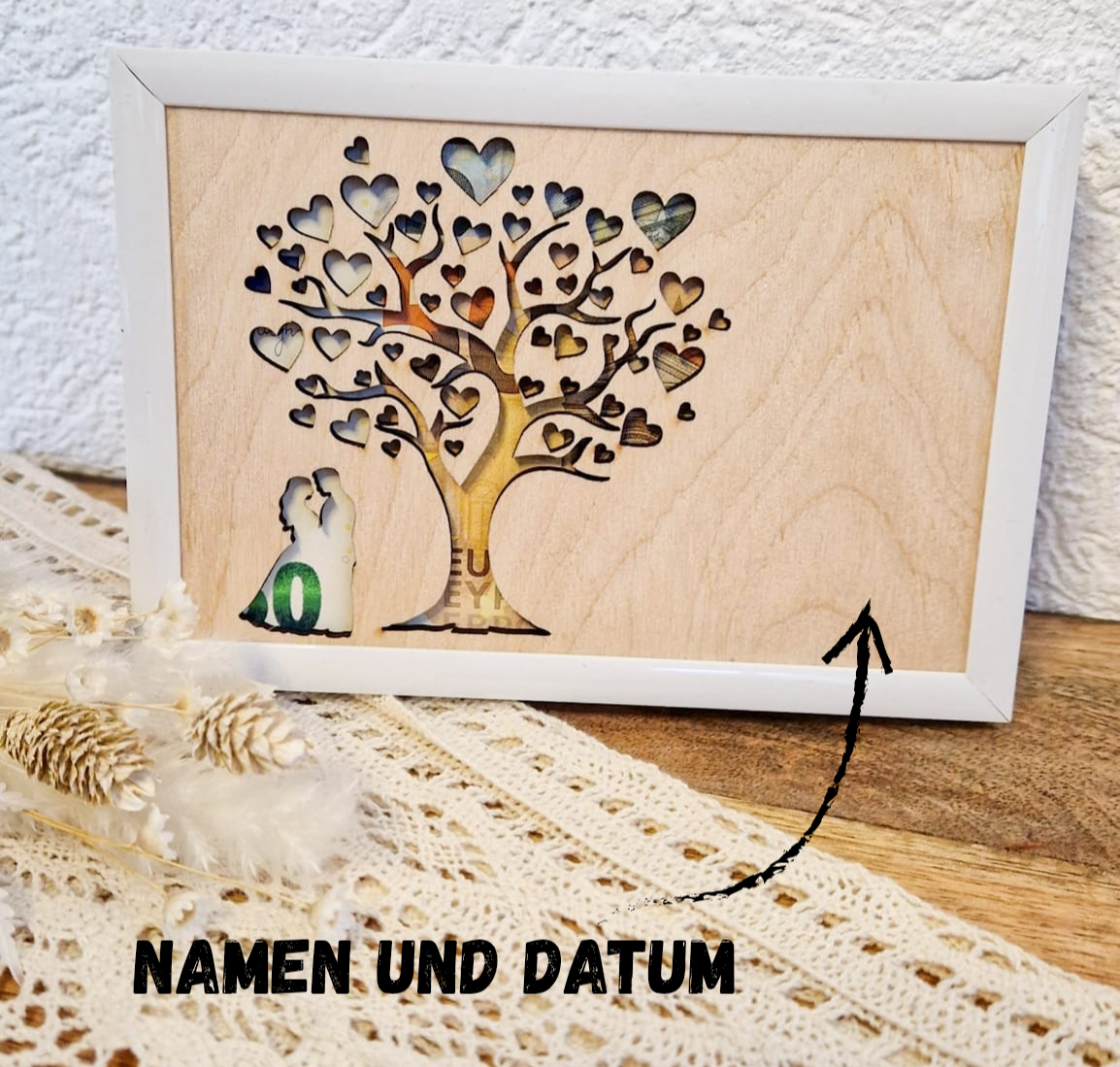 Hochzeitsgeschenk Bilderrahmen Geldgeschenk
